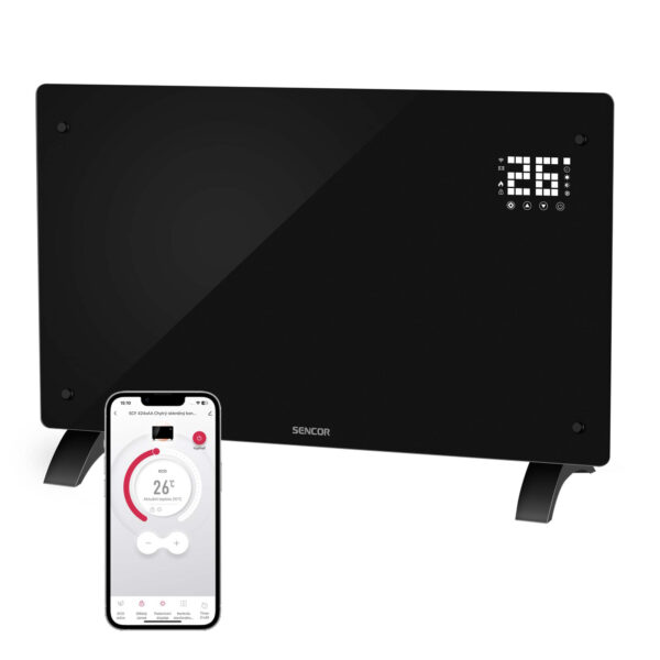 Sencor SCF 4241BK  Chytrý skleněný konvektor Wi-Fi