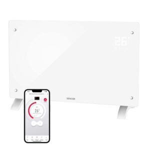 Sencor SCF 4240WH  Chytrý skleněný konvektor Wi-Fi Komfortní ovládání i díky aplikaci Sencor HOME
